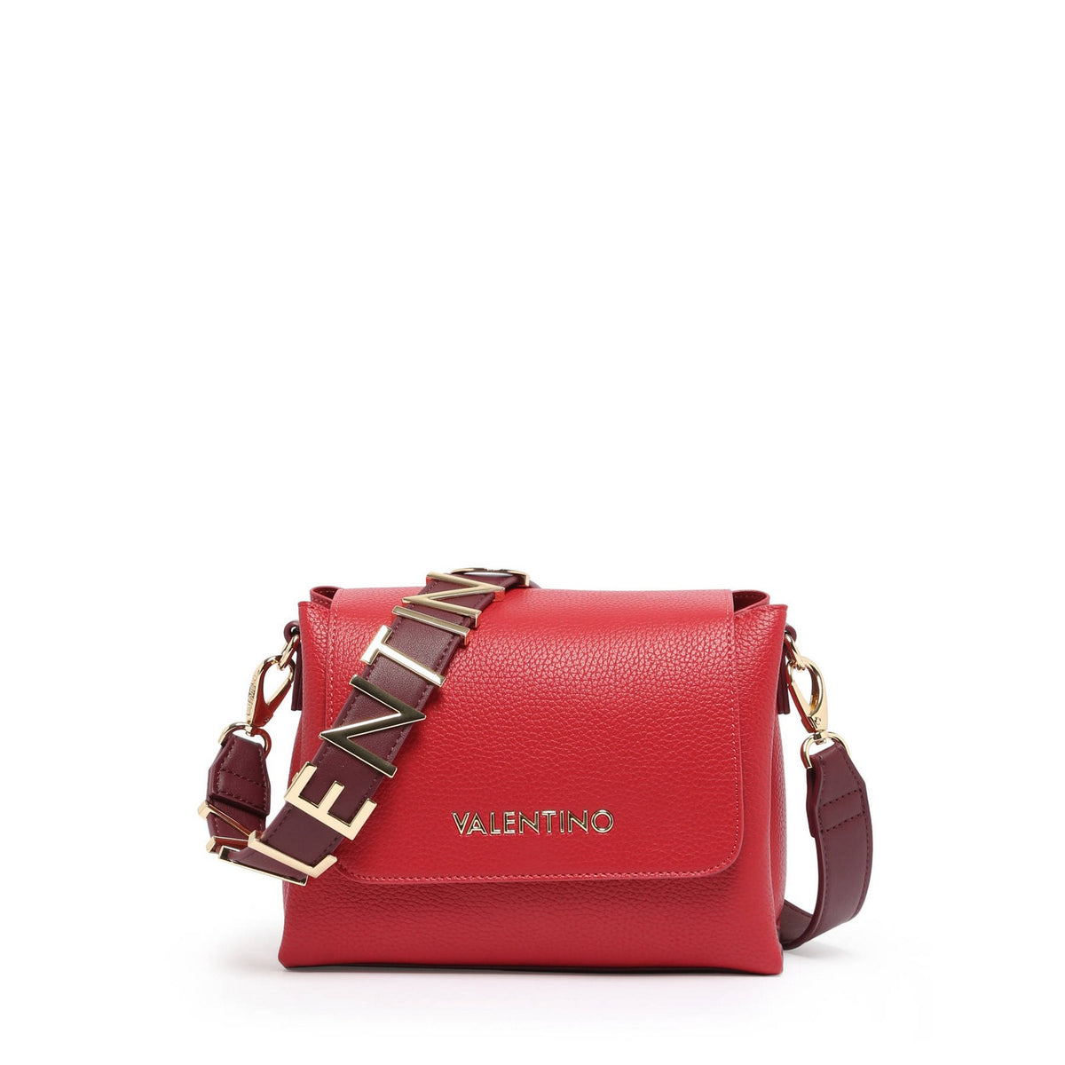Sac Bandoulière Valentino - Effet Croco Bordeaux - Occasion